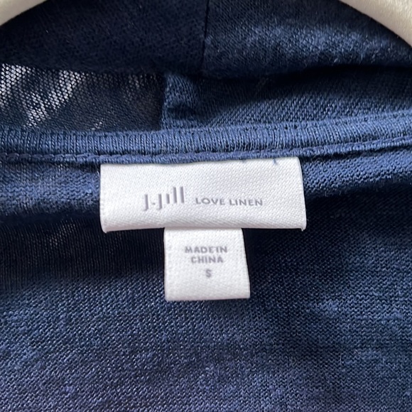 JJill Love Linen open front Navy Cardigan - Picture 4 of 6